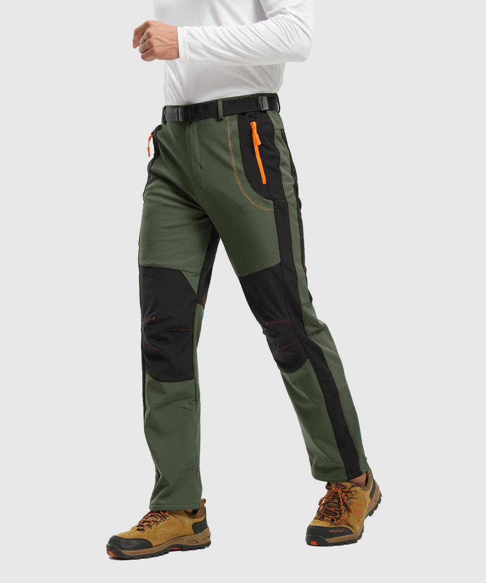 Men's Outdoor Snow Ski Water Resistant Fleece Lined Pants