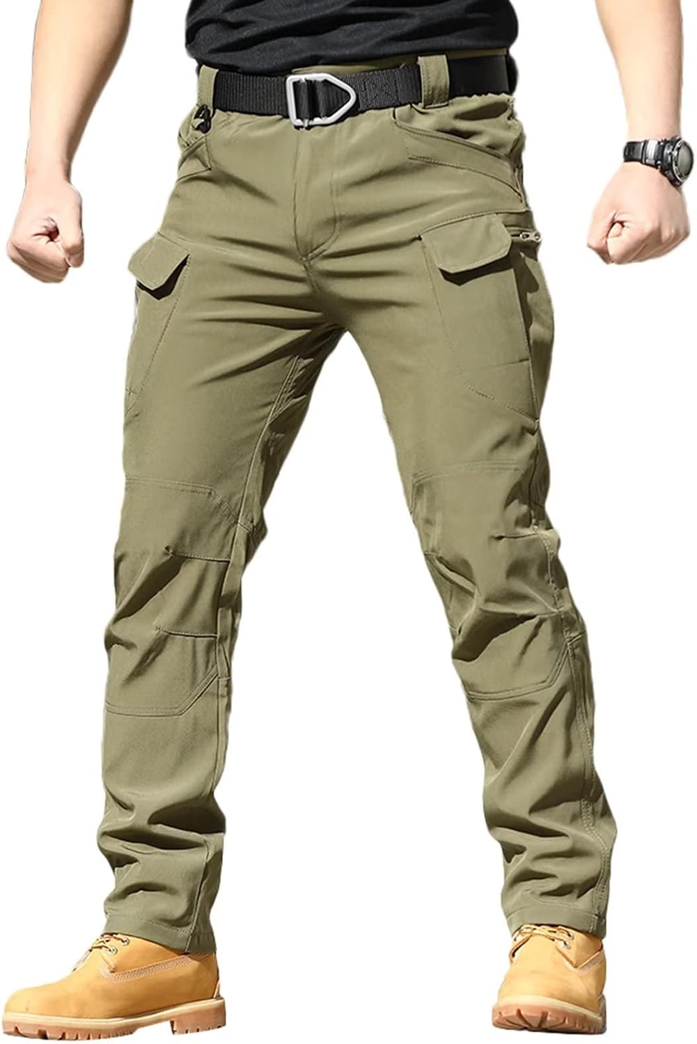 KKANGOO Men’s Water-Resistant Utility Cargo Trousers – Multi-Pocket Tactical Workwear Pants