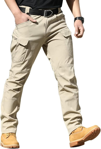 KKANGOO Men’s Water-Resistant Utility Cargo Trousers – Multi-Pocket Tactical Workwear Pants