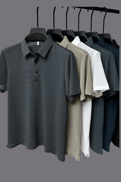 Men's Lightweight Breathable Waffle Knit Polo