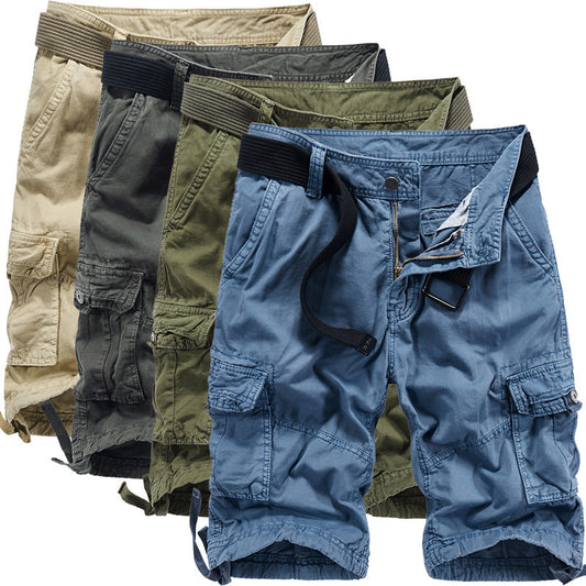 Overalls Multi-pocket Plus Size Five-point Men's Beach Shorts