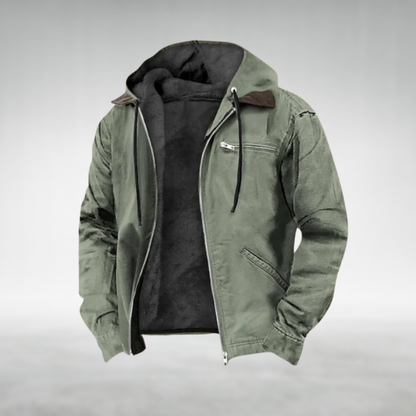 Men’s Fleece-Lined Hooded Cotton Jacket