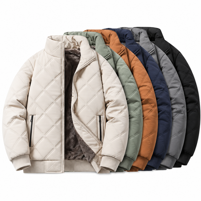 Men’s Waterproof Quilted Fleece-Lined Jacket