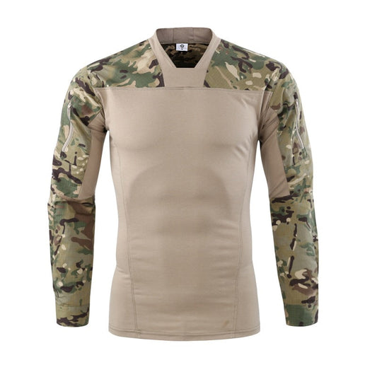 Cotton V-Neck Elastic Wear-Resistant Men‘s T-shirt