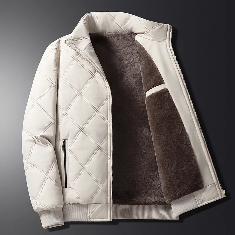 Men’s Waterproof Quilted Fleece-Lined Jacket