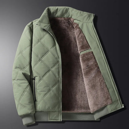 Men’s Waterproof Quilted Fleece-Lined Jacket
