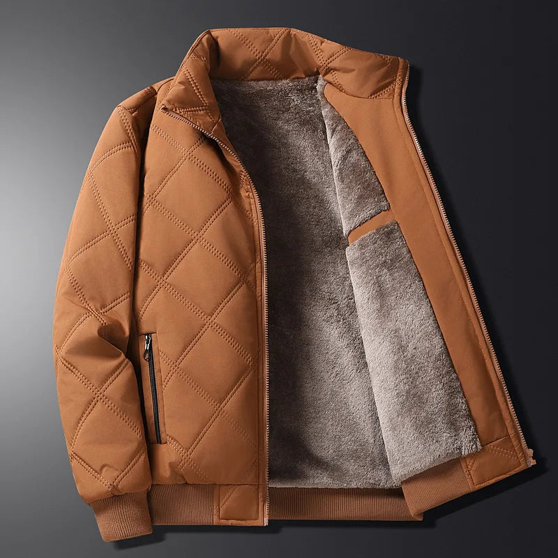 Men’s Waterproof Quilted Fleece-Lined Jacket
