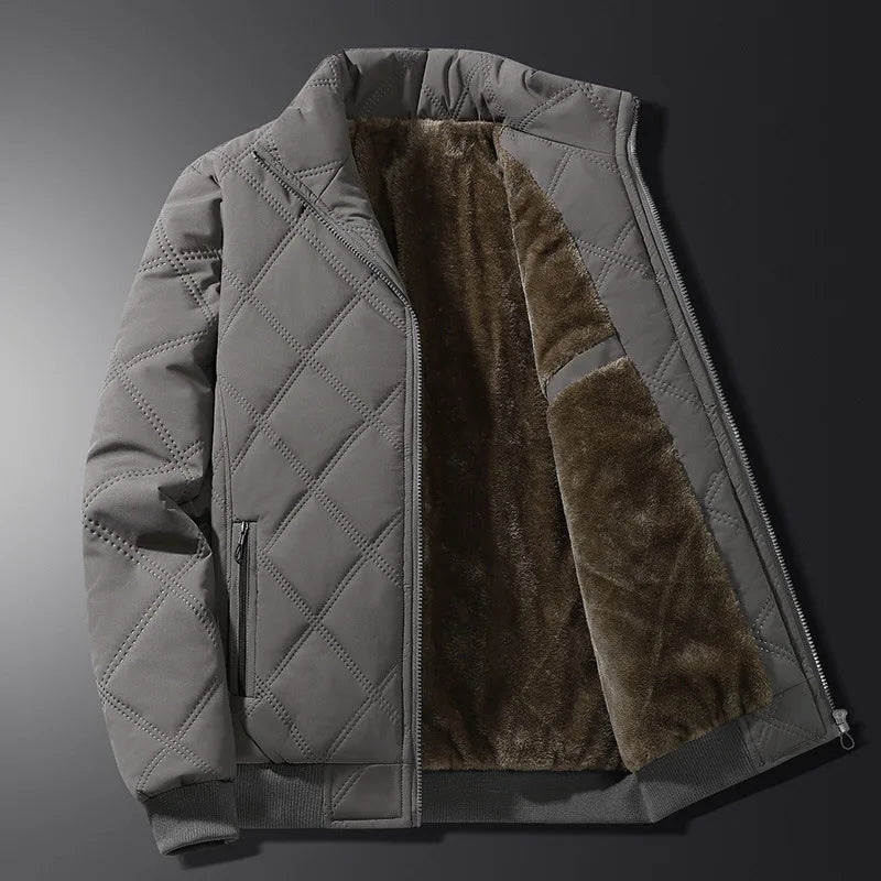 Men’s Waterproof Quilted Fleece-Lined Jacket