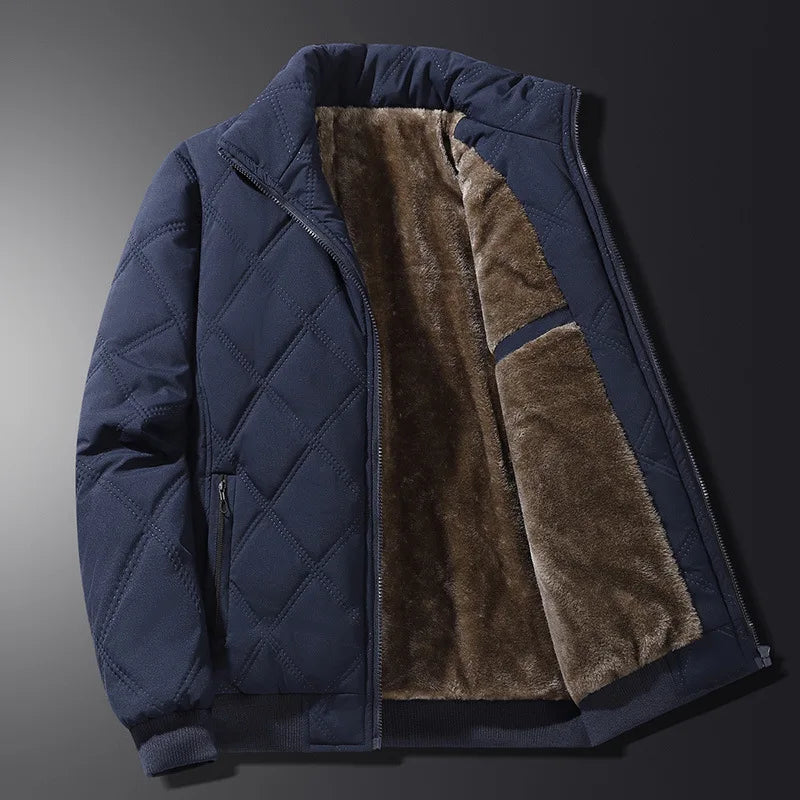 Men’s Waterproof Quilted Fleece-Lined Jacket