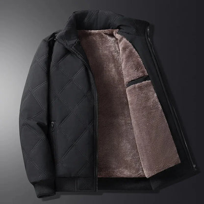 Men’s Waterproof Quilted Fleece-Lined Jacket