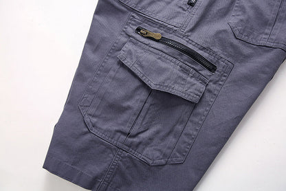 Multi-pocket Cotton Overalls Men's Cargo Shorts