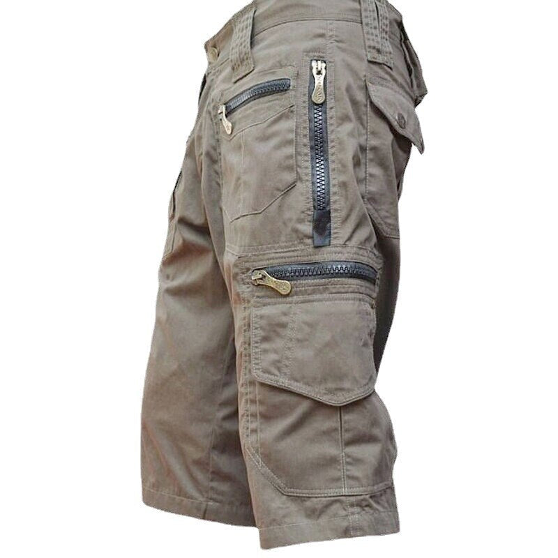 Multi-pocket Cotton Overalls Men's Cargo Shorts