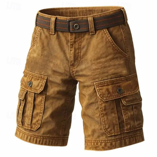 Kangoo Men's Vintage Washed Cargo Shorts