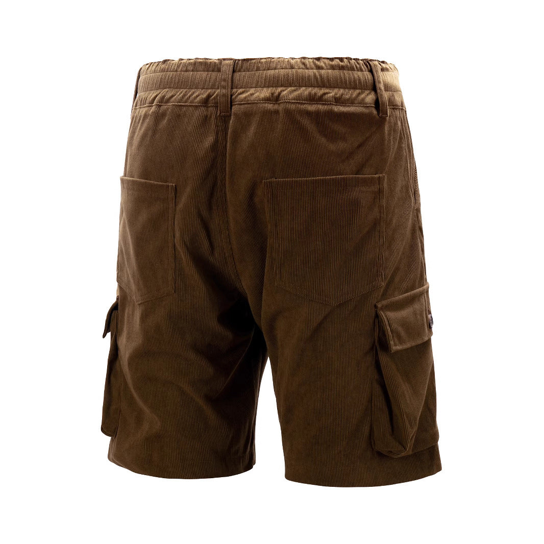 Kangoo Men's Multi-Pocket Corduroy Cargo Shorts