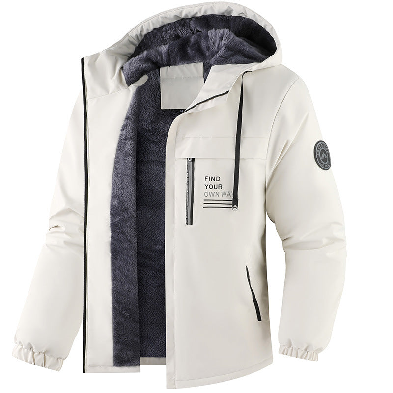 Men's Fleece-Lined Hooded Winter Jacket