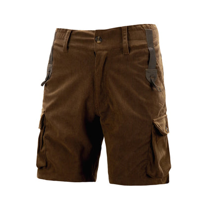 Kangoo Men's Multi-Pocket Corduroy Cargo Shorts
