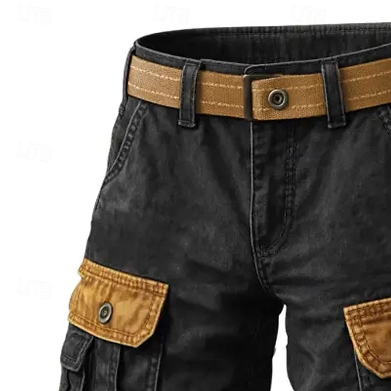 Kangoo Men's Vintage Washed Cargo Shorts