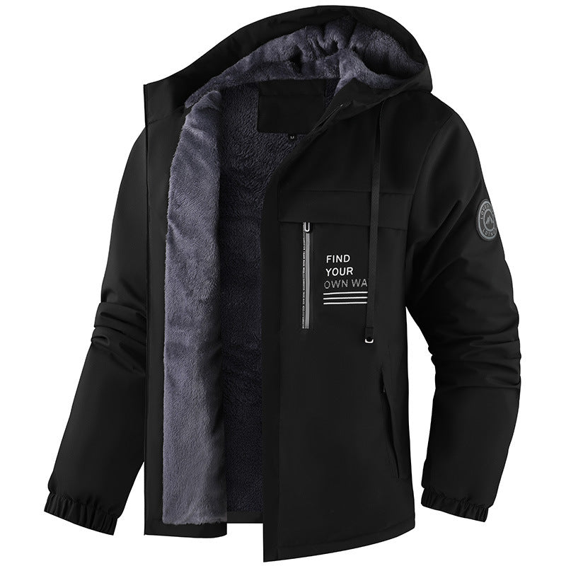 Men's Fleece-Lined Hooded Winter Jacket