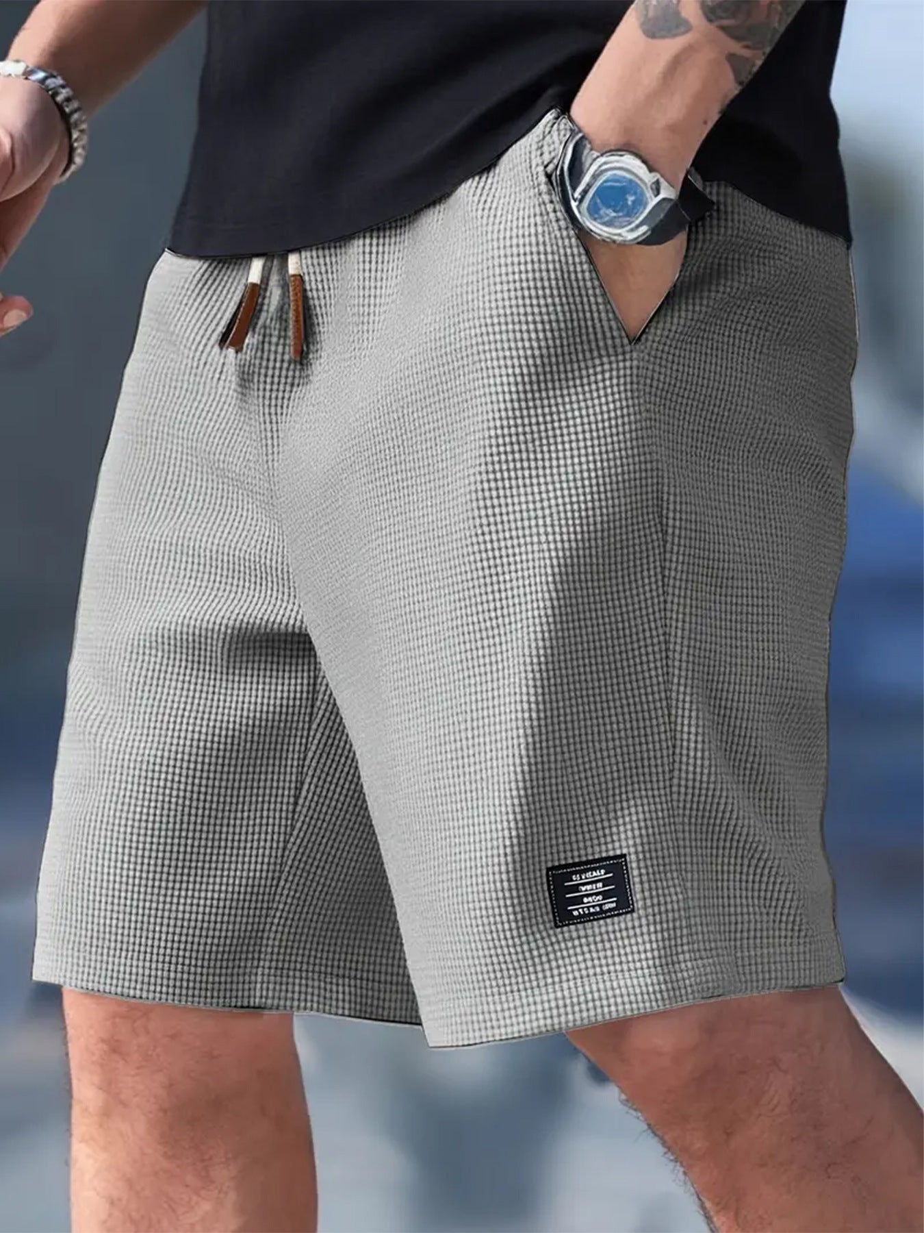 Men’s Waffle Knit Elegant Casual Shorts