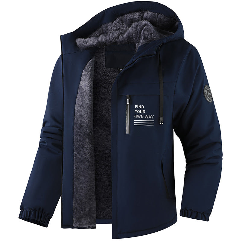 Men's Fleece-Lined Hooded Winter Jacket