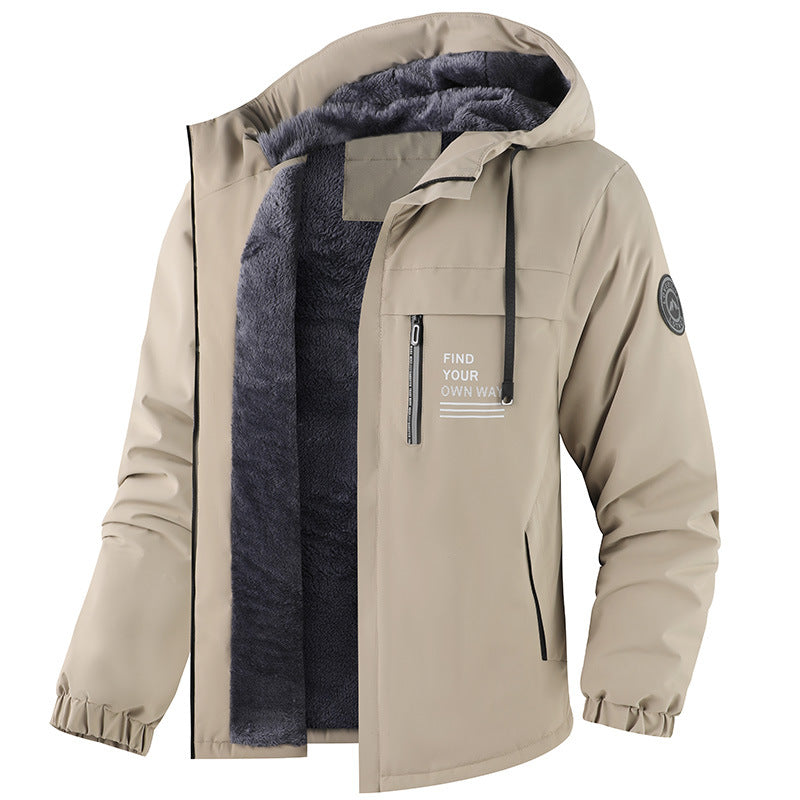 Men's Fleece-Lined Hooded Winter Jacket