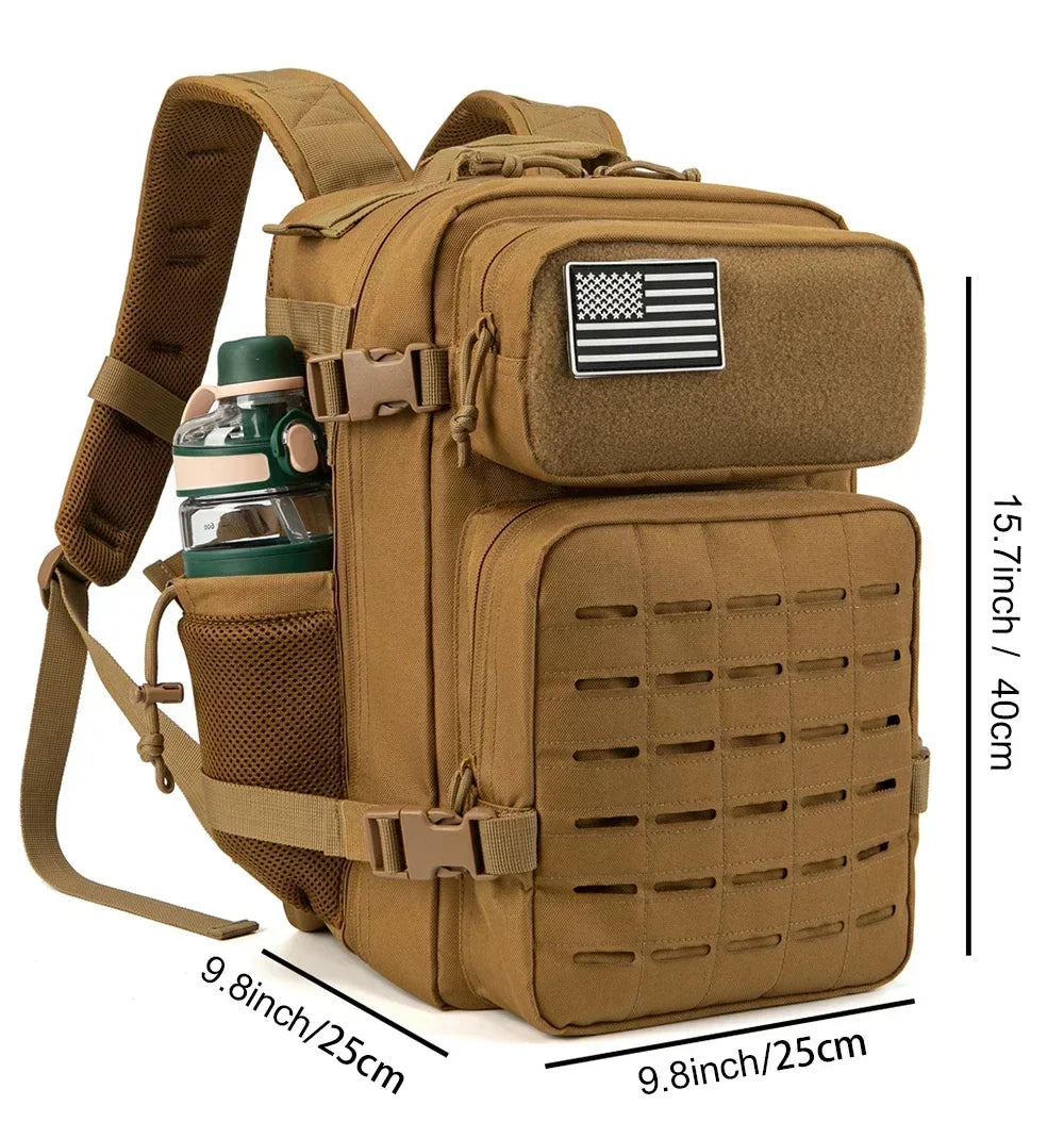 45L Military Tactical Backpack with Dual Cup Holder