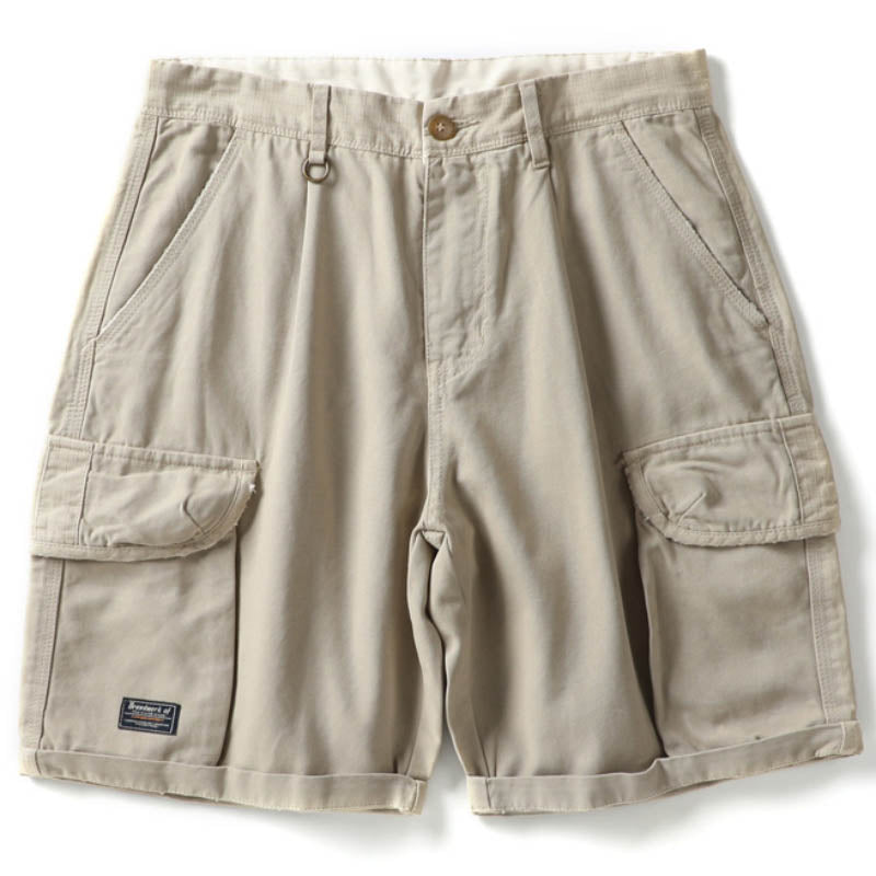 Casual Workwear Style Solid Color Cotton Men's Shorts