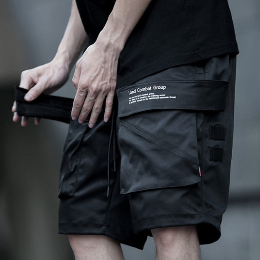 Fashion Cool Black Elastic Waist Men's Shorts