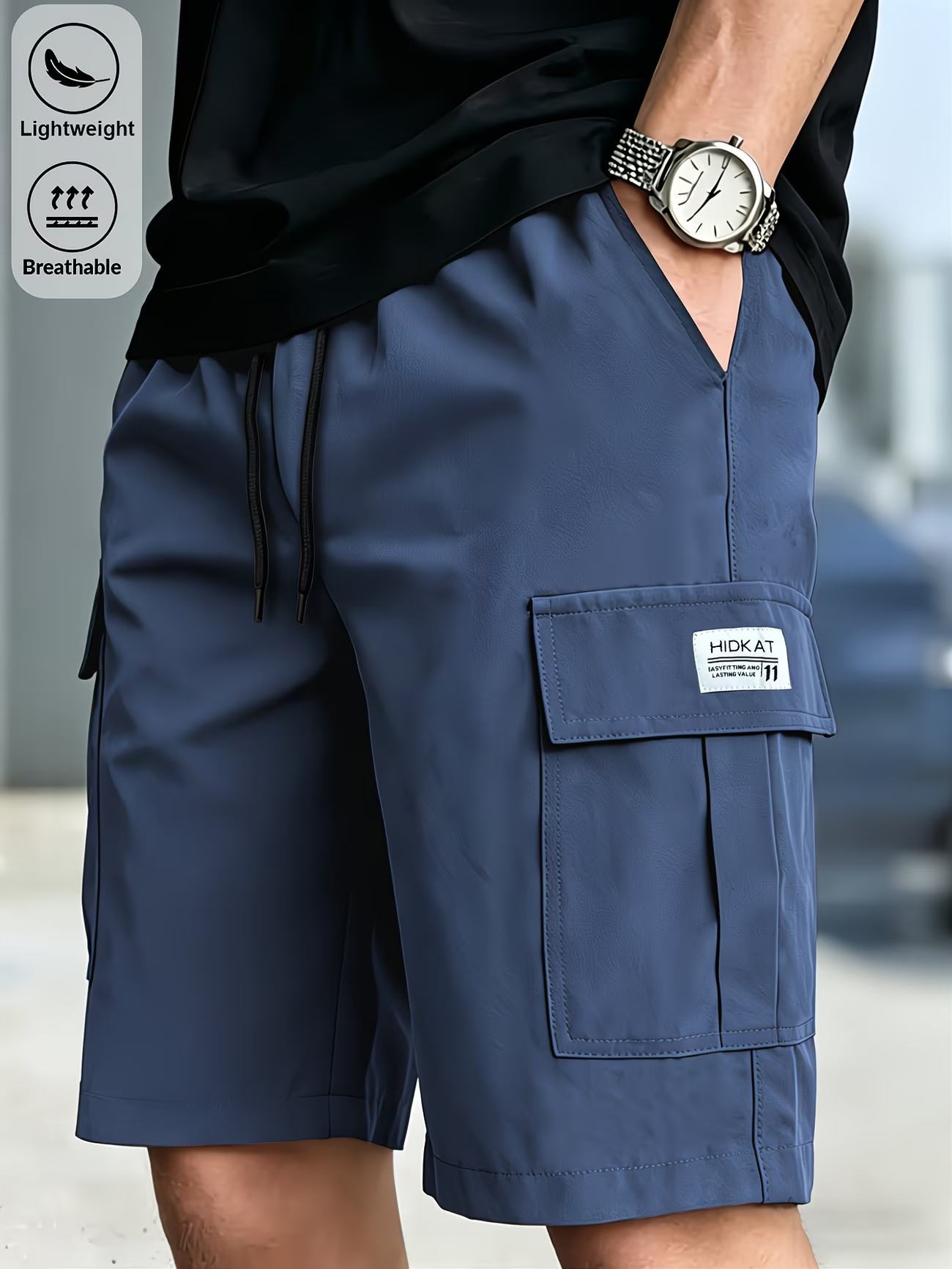 Men's  Drawstring Cargo Shorts