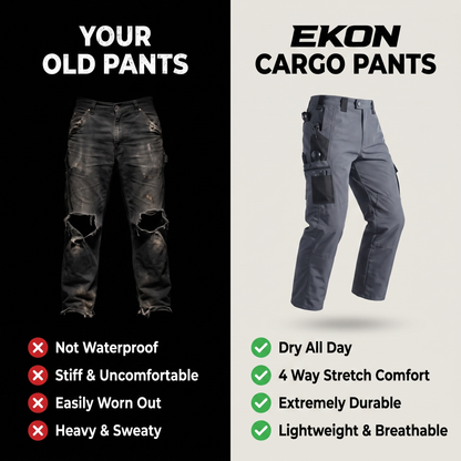 Kangoo Men's Multi-Pocket Utility Cargo Pants – Rugged Workwear Outdoor Everyday Trousers