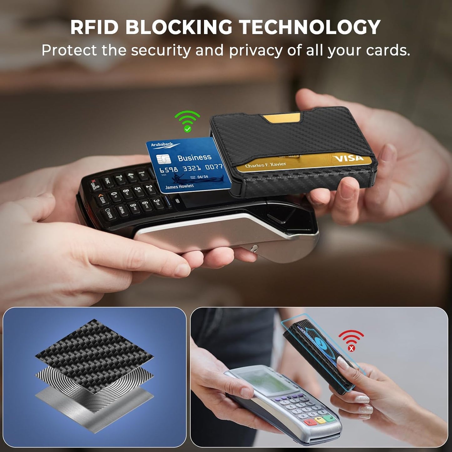 Pop-Up RFID Blocking Wallet – One-Click Card Access, Sleek Minimalist Aluminum Style