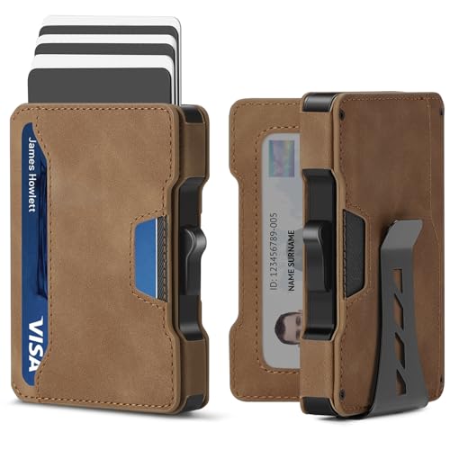 Pop-Up RFID Blocking Wallet – One-Click Card Access, Sleek Minimalist Aluminum Style