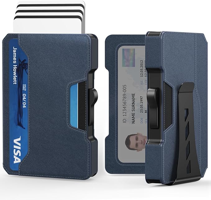 Pop-Up RFID Blocking Wallet – One-Click Card Access, Sleek Minimalist Aluminum Style