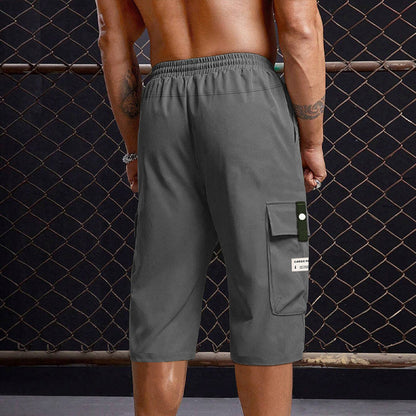 Men's Multi-Pocket Drawstring Cargo Capri Pants