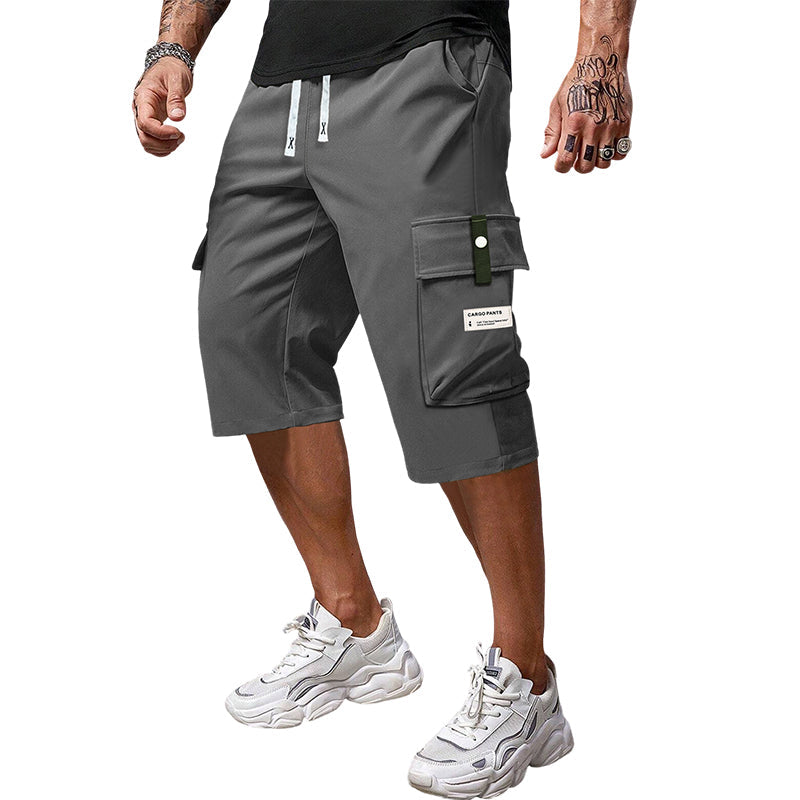 Men's Multi-Pocket Drawstring Cargo Capri Pants